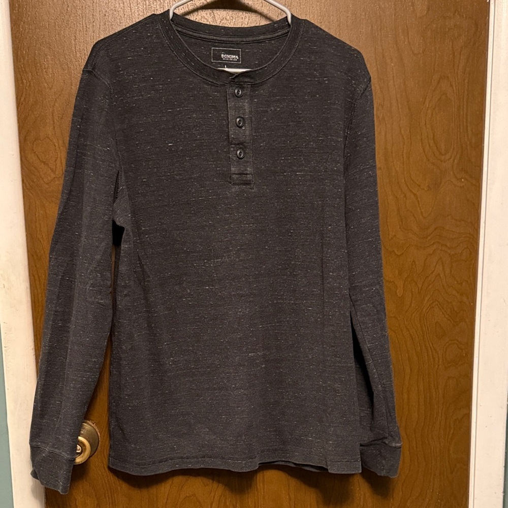 Sonona Charcoal Long Sleeve Henley size L